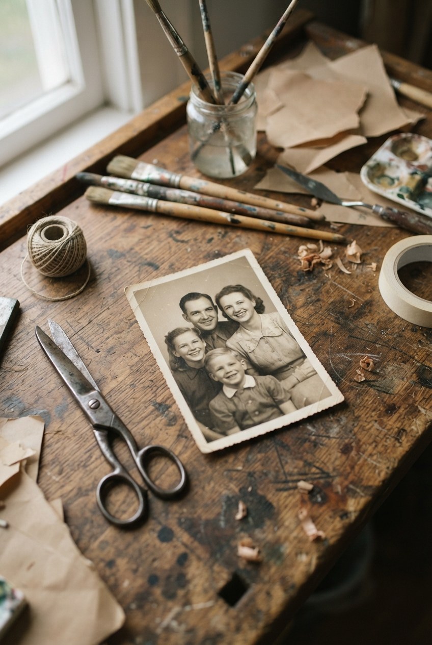 Müşteriden gelen ham fotoğraf, atölye masasında